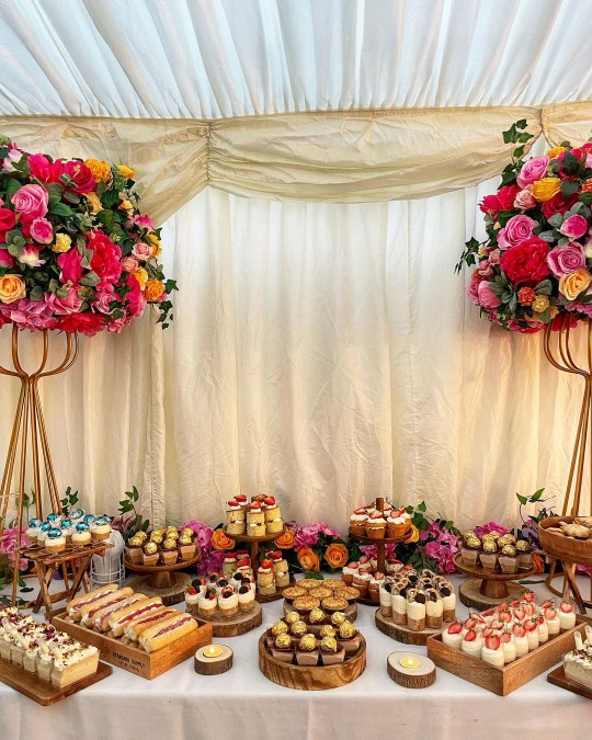 Elegant floral cocktail buffet